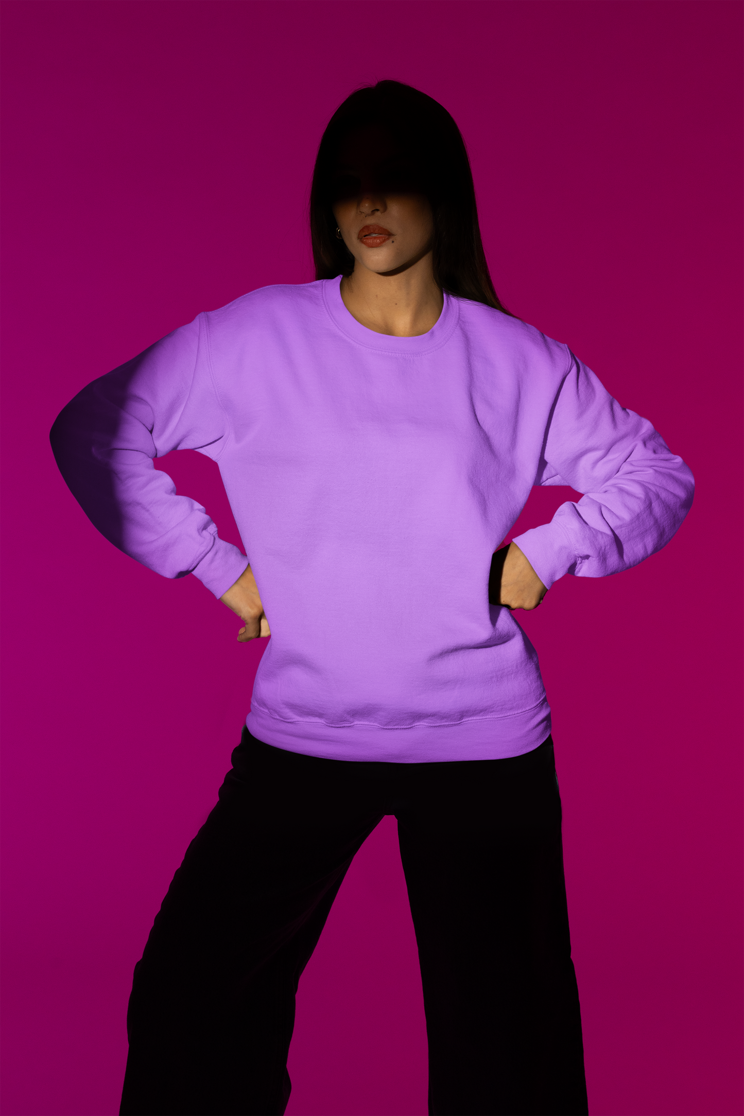 BASIC SWEATSHIRT WOMENS - LILAC